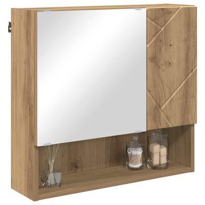 Zrcadlová Skříň Artisanový Dub 59 X 17 X 55 Cm Kompozitní Dřevo