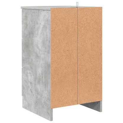 Noční Skříňka Betonová Šedá 38 X 38 X 66 Cm Kompozitní Dřevo