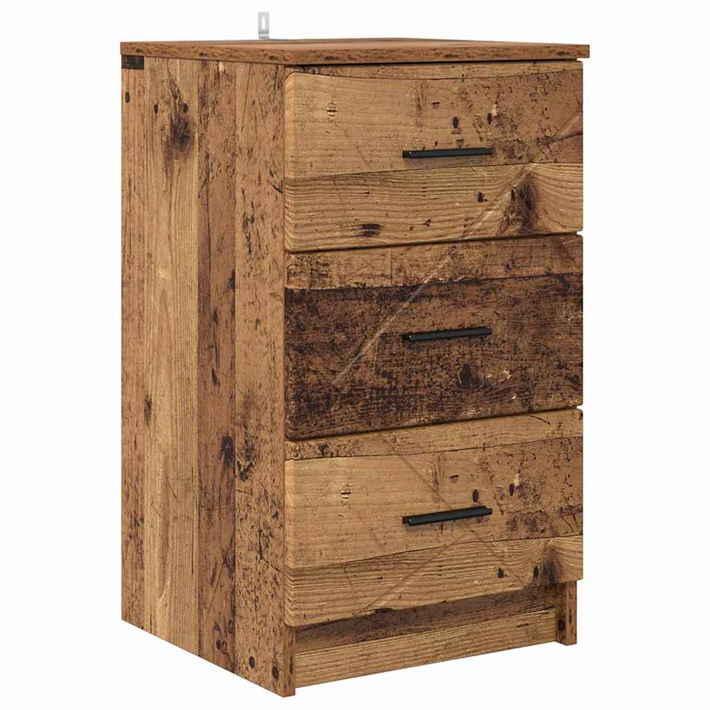Noční Skříňka Staré Dřevo 38 X 38 X 66 Cm Kompozitní Dřevo