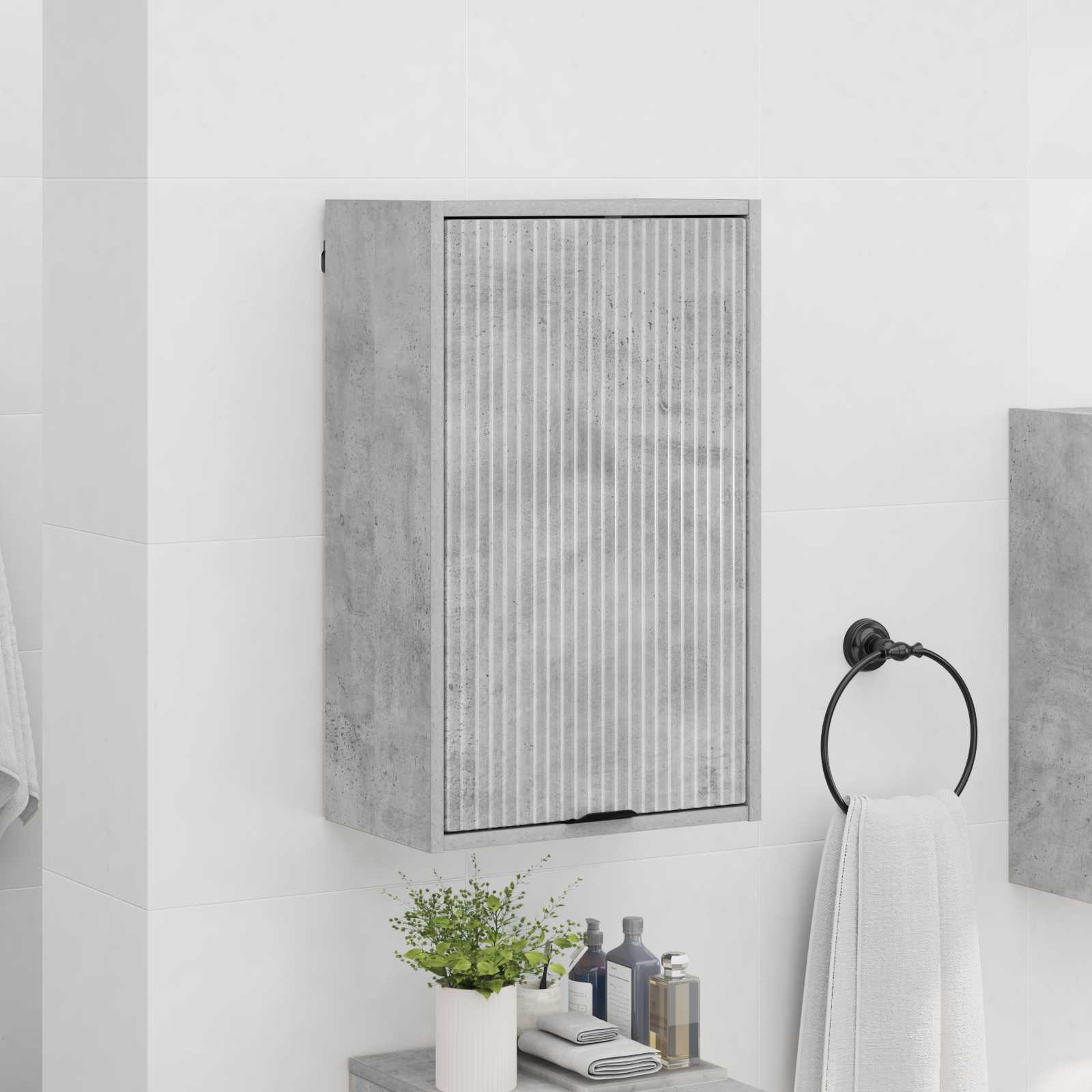 Koupelnová Skříň Betonově Šedá 39 X 23,5 X 65 Cm