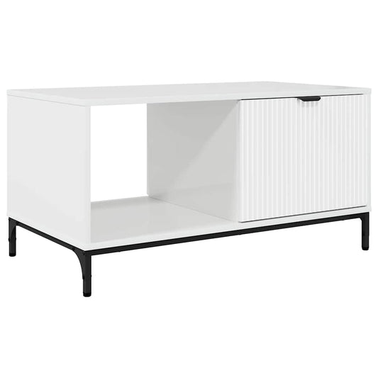Konferenční Stolek Vysoce Lesklá Bílá 90 X 49 X 46 Cm