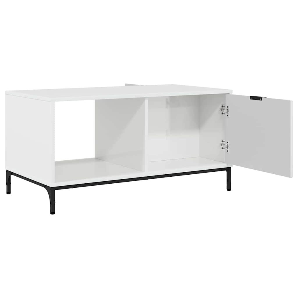 Konferenční Stolek Vysoce Lesklá Bílá 90 X 49 X 46 Cm
