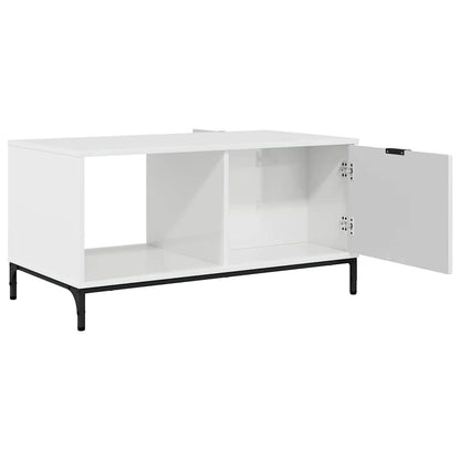 Konferenční Stolek Vysoce Lesklá Bílá 90 X 49 X 46 Cm