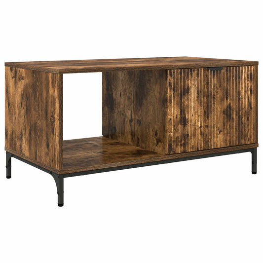 Konferenční Stolek Kouřový Dub 90 X 49 X 46 Cm Kompozitní Dřevo
