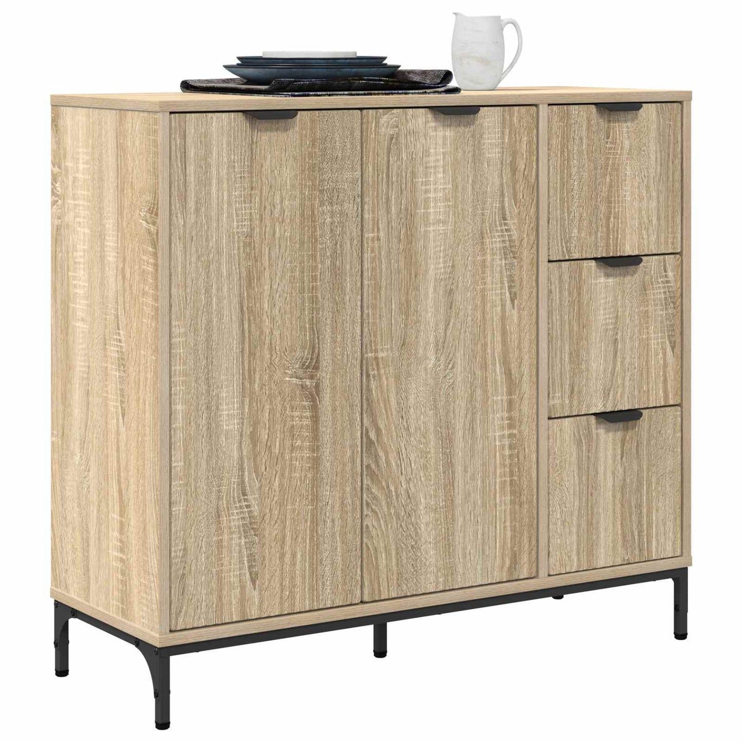 Servírovací Skříň Sonoma Dub 89,5 X 33 X 82 Cm Kompozitní Dřevo