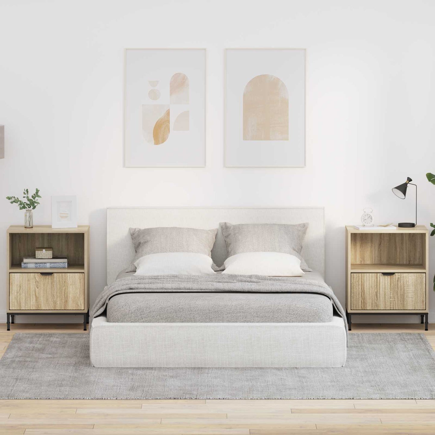 Noční Skříňka 2 Ks Dub Sonoma 49 X 36 X 61 Cm Kompozitní Dřevo