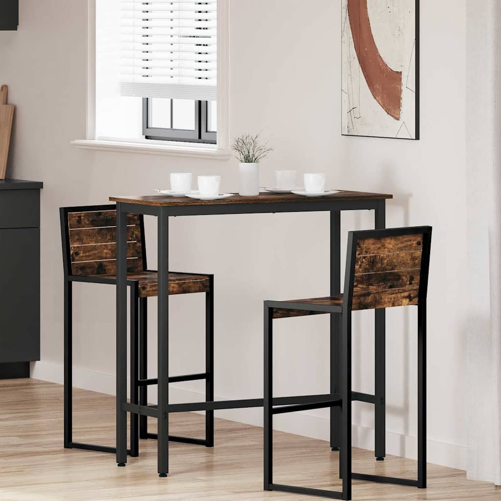 Stůl Kouřový Dub 100 X 40 X 100,5 Cm Inženýrské Dřevo A Ocel