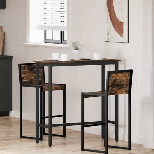 Stůl Kouřový Dub 100 X 40 X 100,5 Cm Inženýrské Dřevo A Ocel
