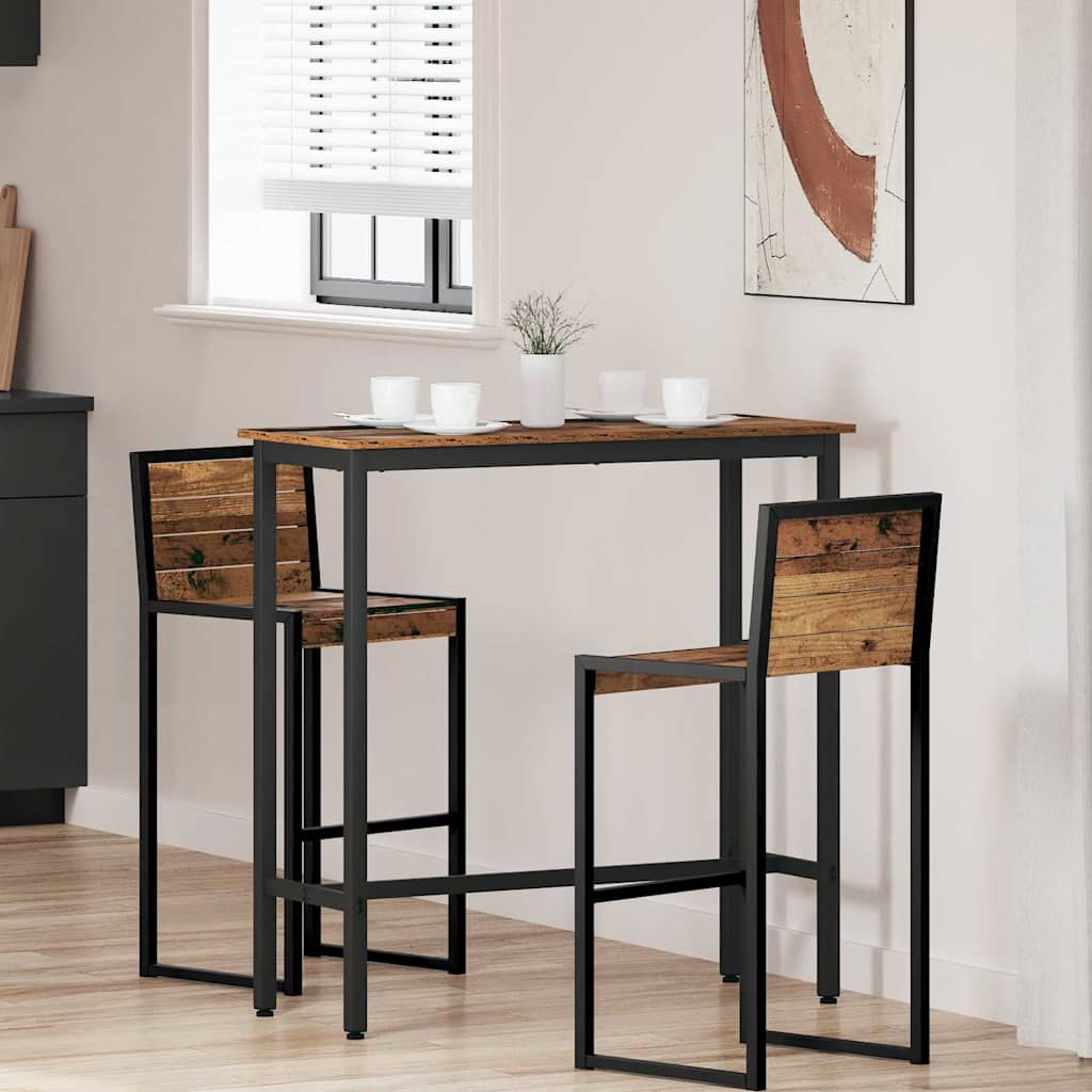 Stůl Staré Dřevo 100 X 40 X 100,5 Cm Inženýrské Dřevo A Ocel