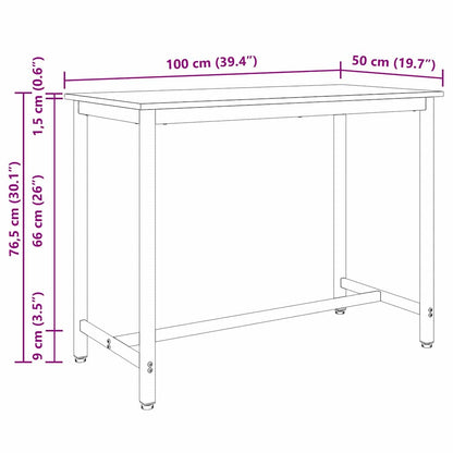 Stůl Staré Dřevo 100 X 50 X 76,5 Cm Inženýrské Dřevo A Ocel