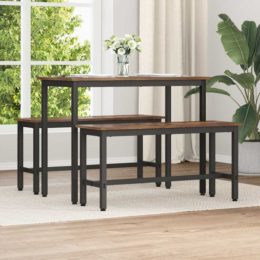 Jídelní Lavička 2 Pcs Kouřový Dub 100 X 32,5 X 48,5 Cm