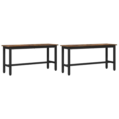 Jídelní Lavička 2 Pcs Kouřový Dub 100 X 32,5 X 48,5 Cm
