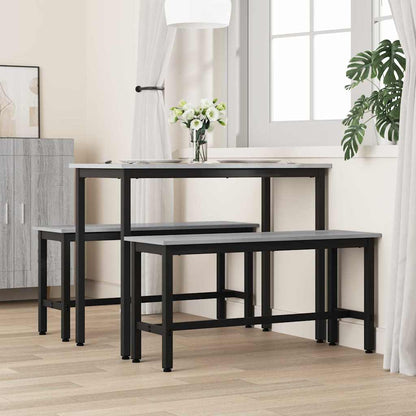 Jídelní Lavička 2 Pcs Šedá Sonoma 100 X 32,5 X 48,5 Cm