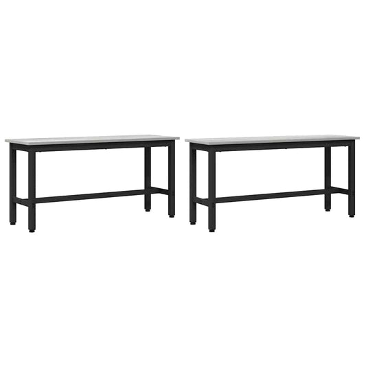Jídelní Lavička 2 Pcs Šedá Sonoma 100 X 32,5 X 48,5 Cm