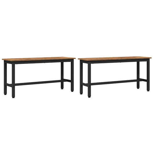 Jídelní Lavička 2 Pcs Staré Dřevo 100 X 32,5 X 48,5 Cm