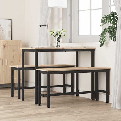 Jídelní Lavice 2 Pcs Přírodní 100 X 32,5 X 49 Cm