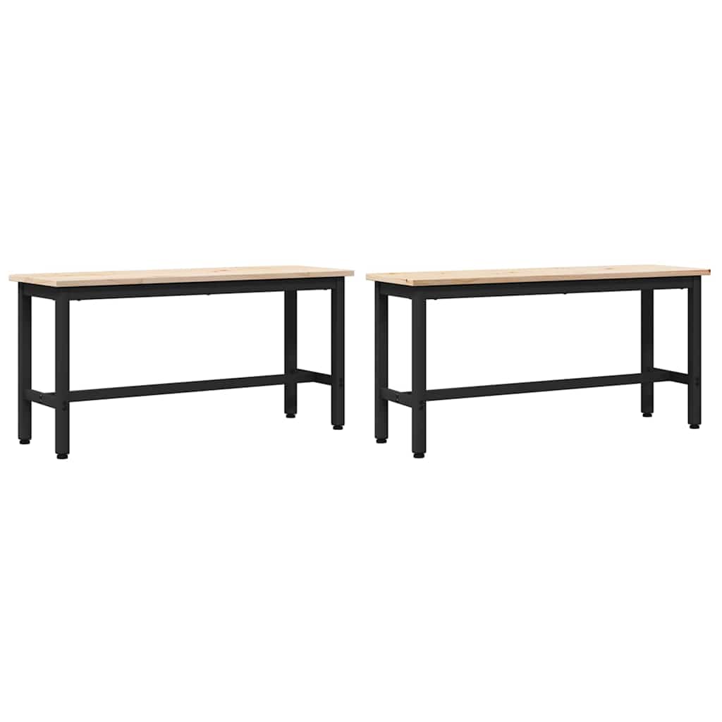 Jídelní Lavice 2 Pcs Přírodní 100 X 32,5 X 49 Cm