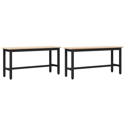 Jídelní Lavice 2 Pcs Přírodní 100 X 32,5 X 49 Cm