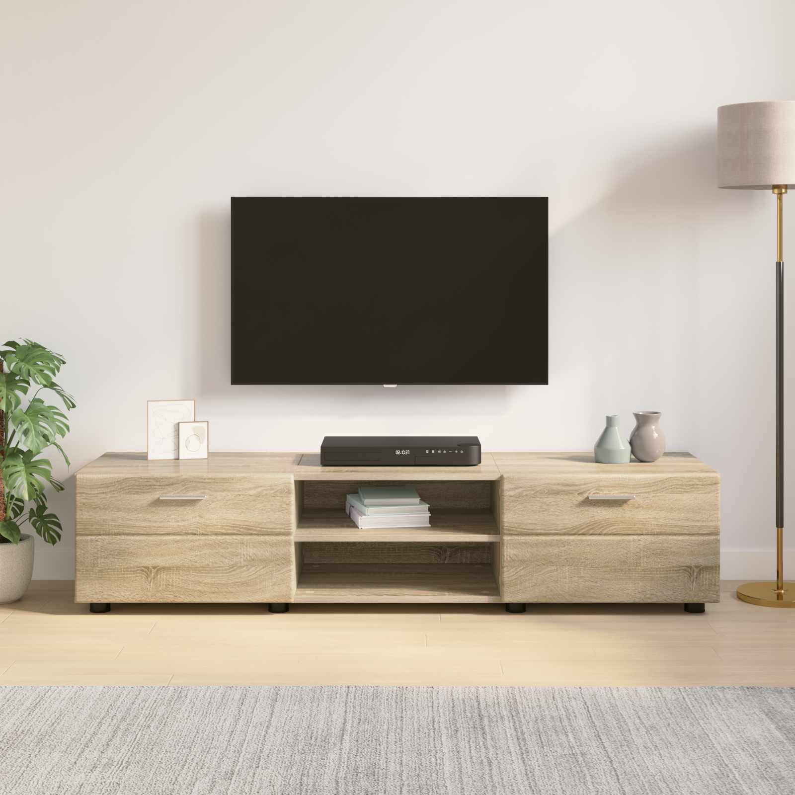 Dřevěná Skříň 150 X 39 X 30 Cm Sonoma Dub Kompozitní Dřevo