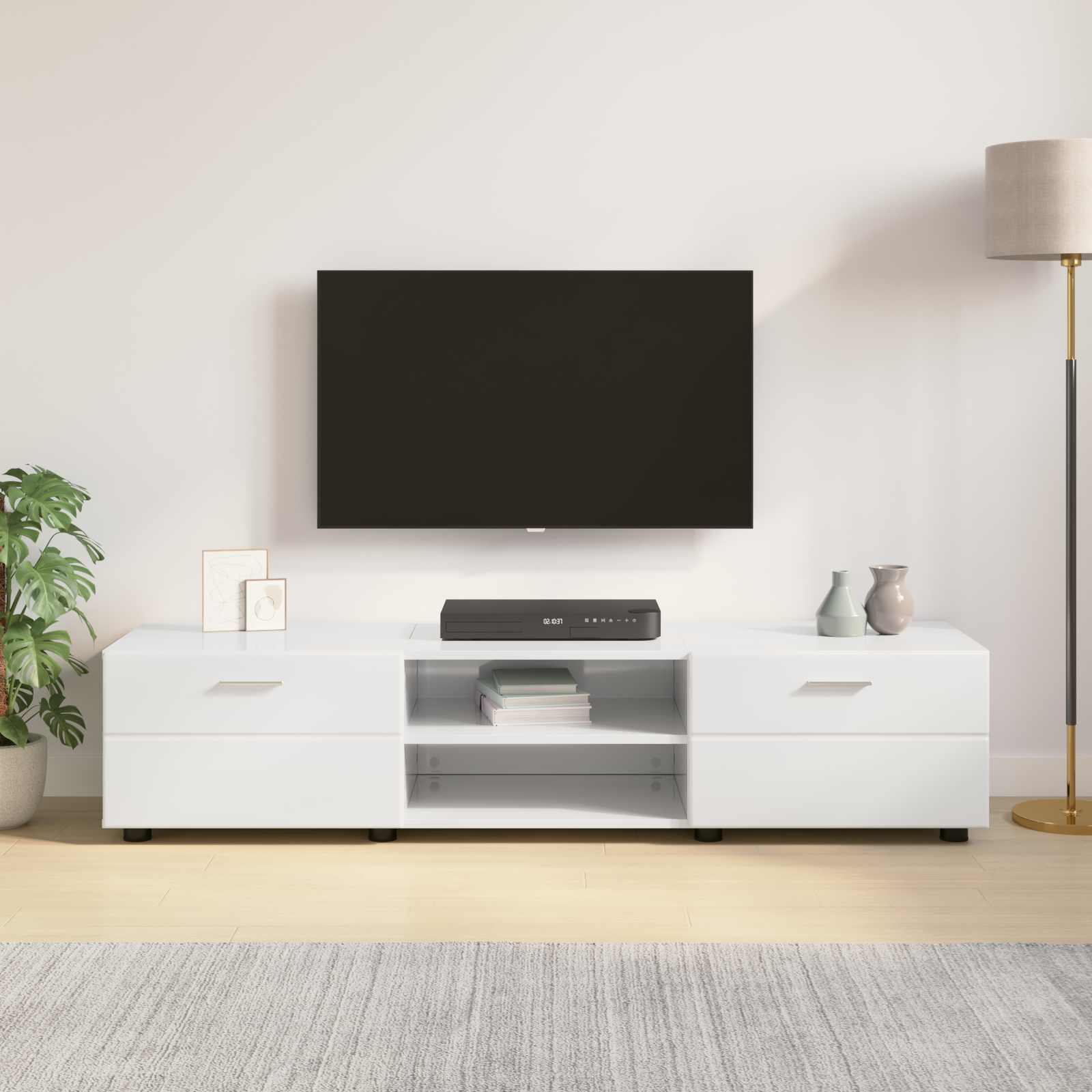 Dřevěná Skříň 150 X 39 X 30 Cm Betonově Šedá Kompozitní Dřevo