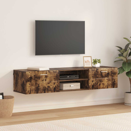 Dřevěná Skříň 150 X 39 X 30 Cm Kouřový Dub Kompozitní Dřevo