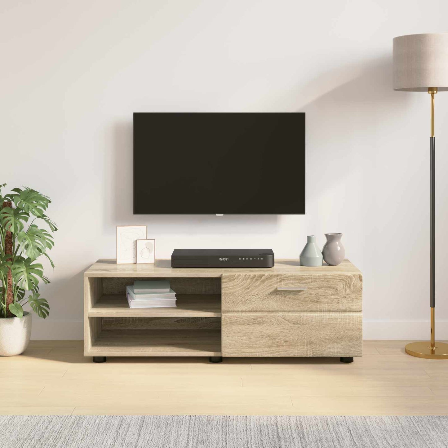 Dřevěná Skříň 100,5 X 39 X 30 Cm Sonoma Dub Kompozitní Dřevo