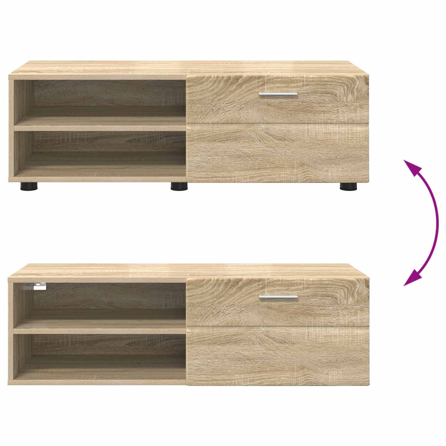 Dřevěná Skříň 100,5 X 39 X 30 Cm Sonoma Dub Kompozitní Dřevo
