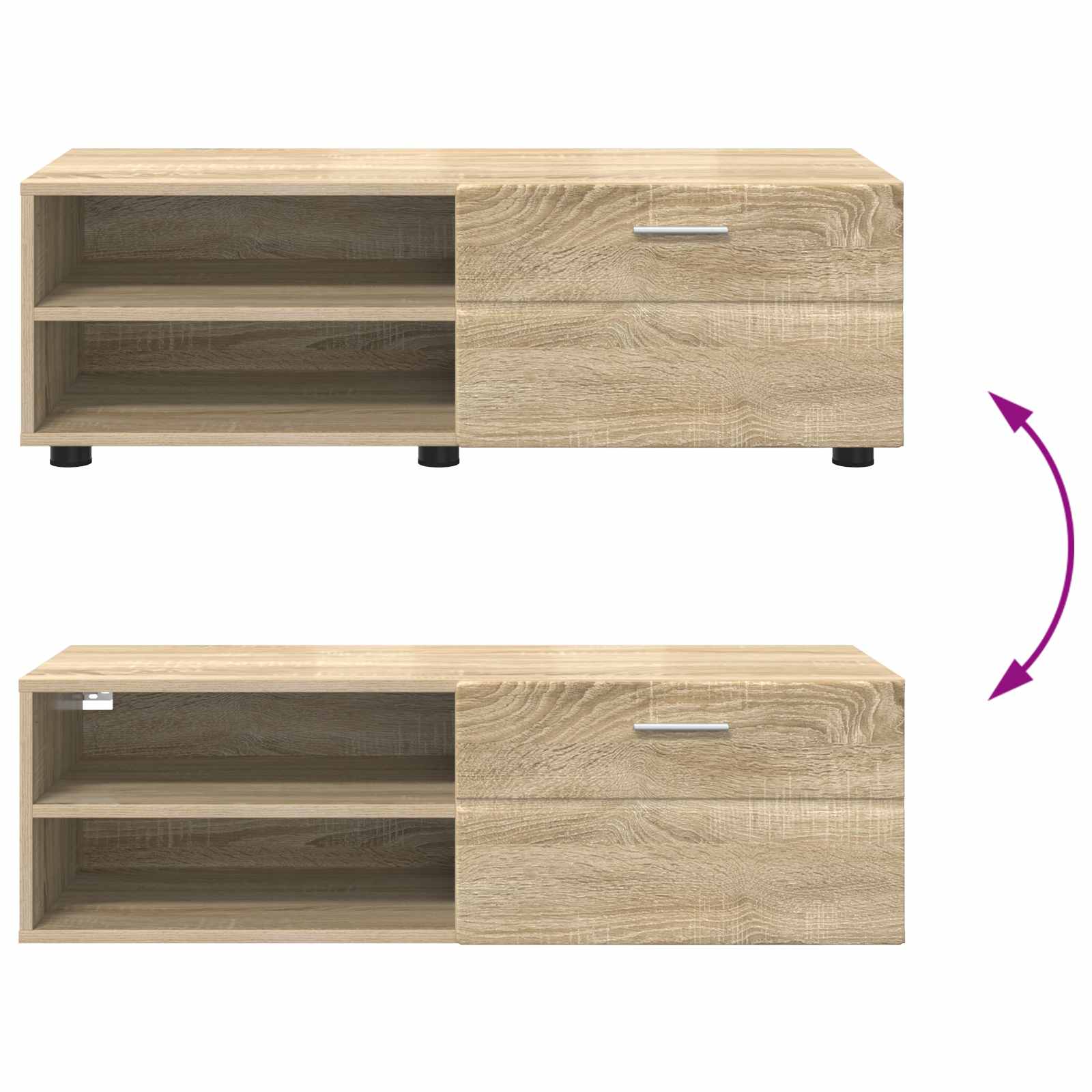 Dřevěná Skříň 100,5 X 39 X 30 Cm Sonoma Dub Kompozitní Dřevo