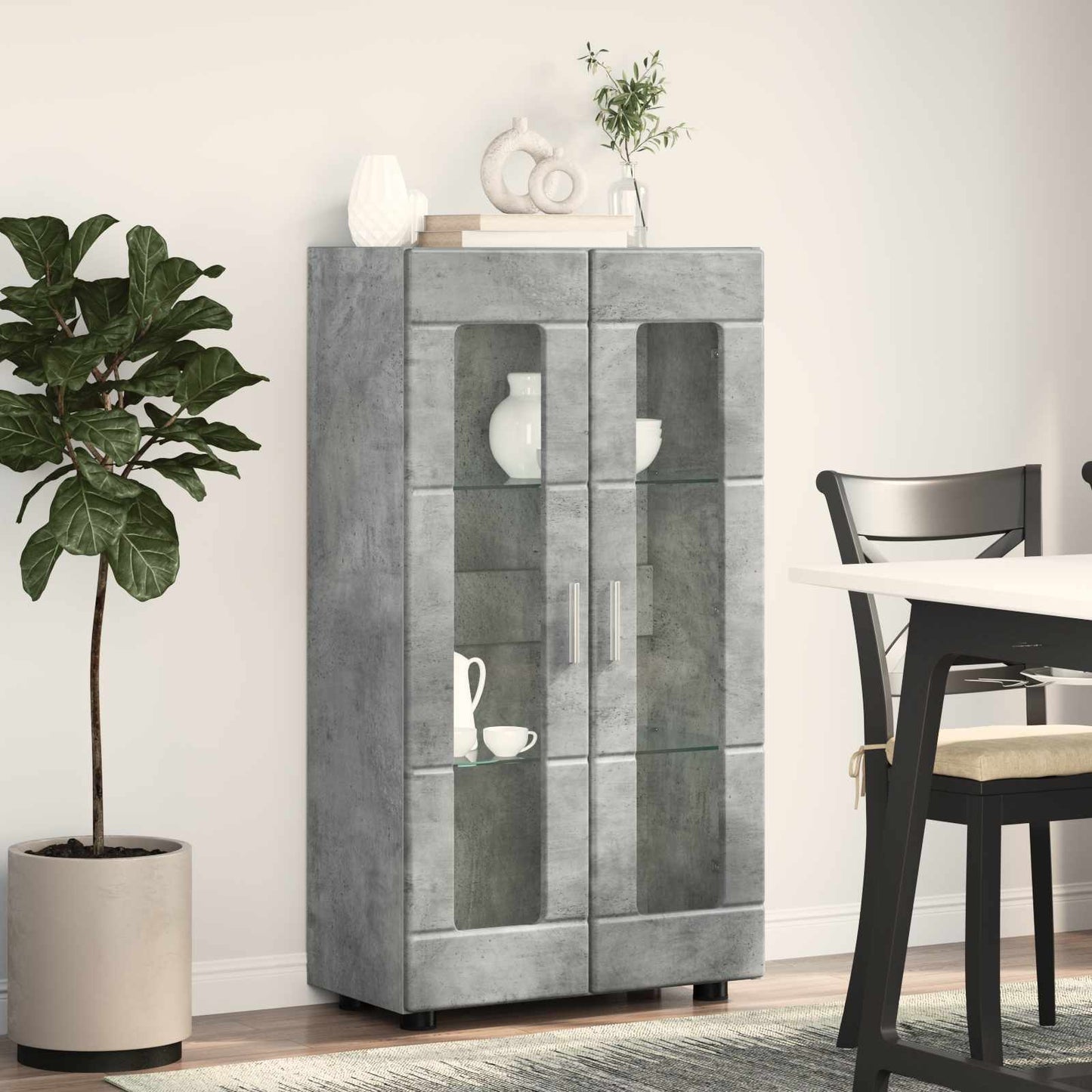 Servírovací Skříň Florin 55,5 X 29 X 100 Cm Betonově Šedá