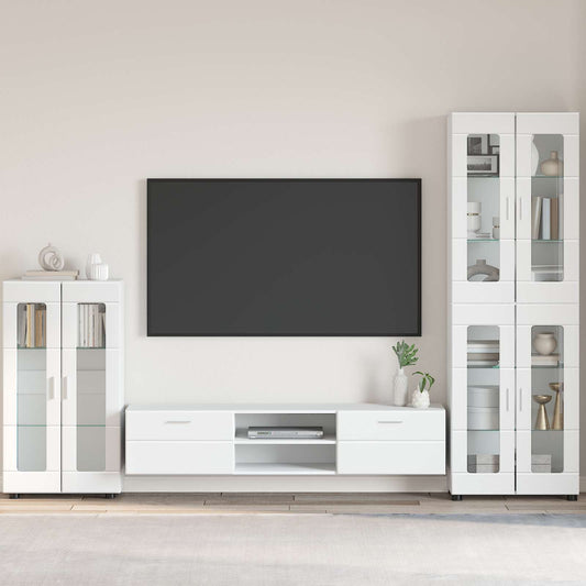 Servírovací Skříň Florin 55,5 X 29 X 100 Cm Vysoce Lesklá Bílá