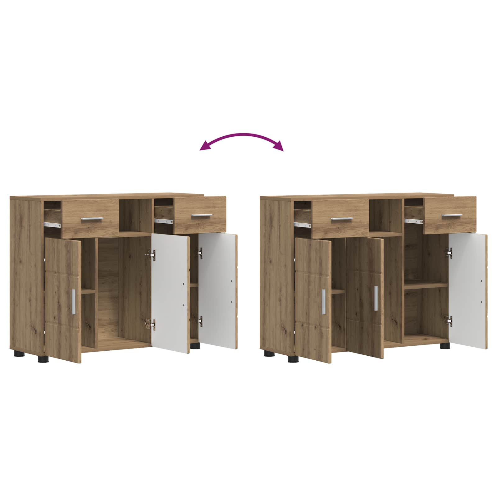 Dřevěná Skříň Artisanový Dub Kompozitní Dřevo