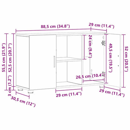 Servírovací Skříň Florin 88,5 X 30,5 X 55,5 Cm Betonově Šedá