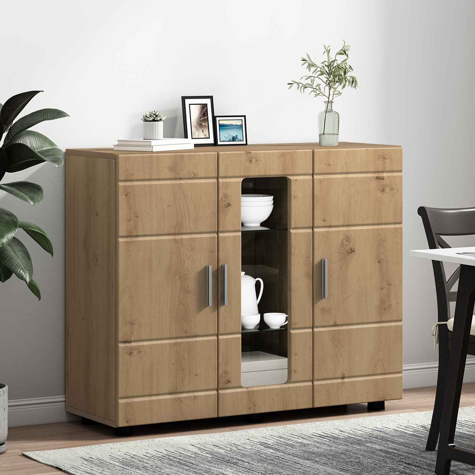 Dřevěná Skříň Artisanový Dub Kompozitní Dřevo