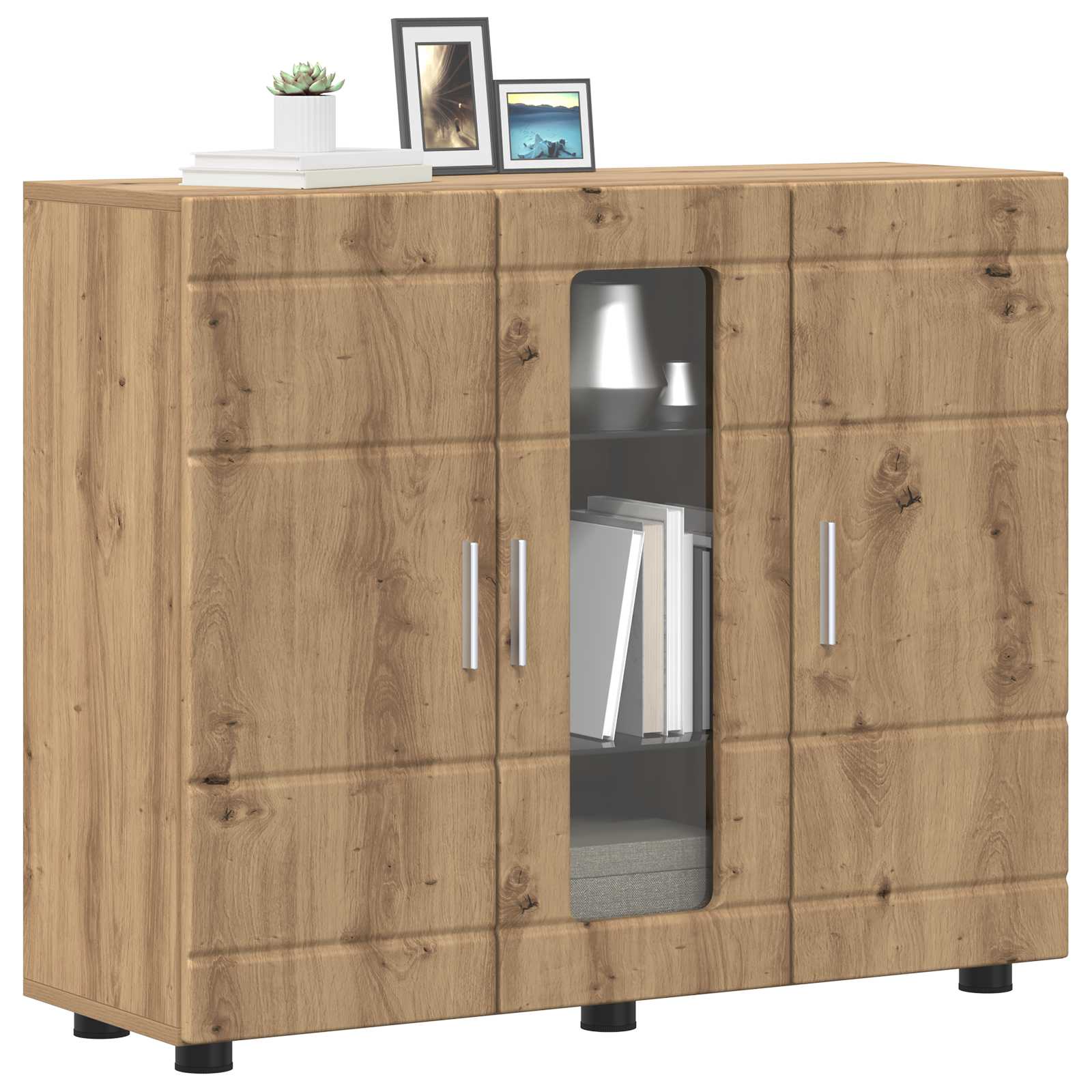 Dřevěná Skříň Artisanový Dub Kompozitní Dřevo