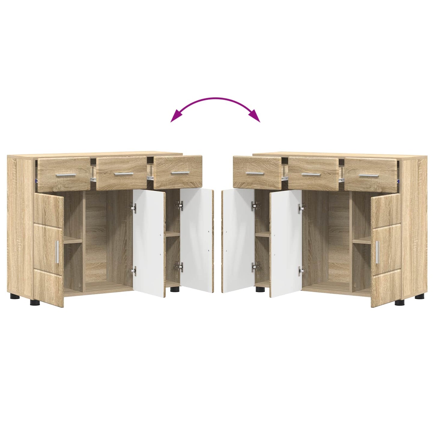 Servírovací Skříň Florin 88,5 X 30,5 X 73 Cm Sonoma Dub
