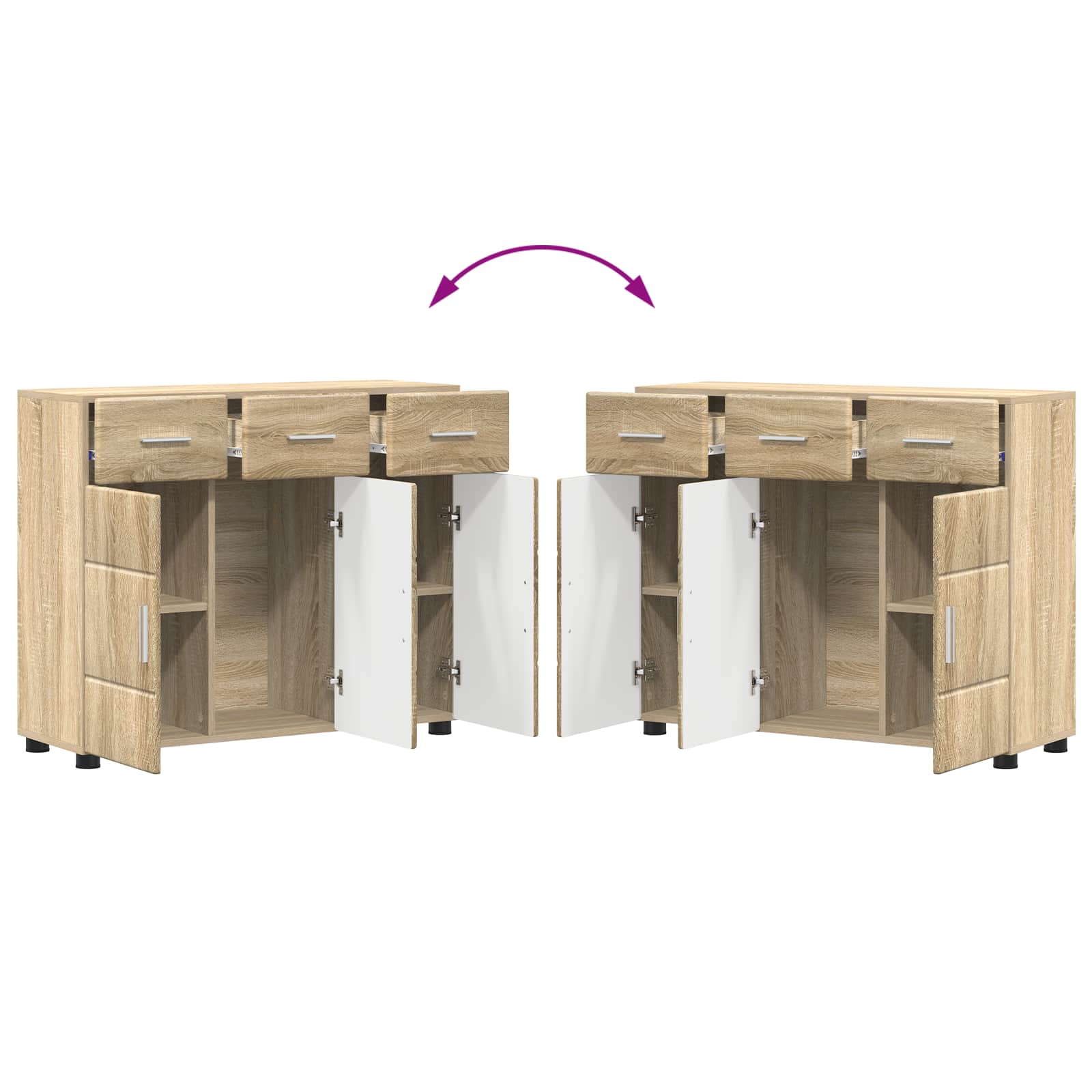 Servírovací Skříň Florin 88,5 X 30,5 X 73 Cm Sonoma Dub