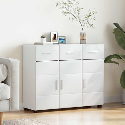 Servírovací Skříň Florin 88,5 X 30,5 X 73 Cm Vysoce Lesklá Bílá