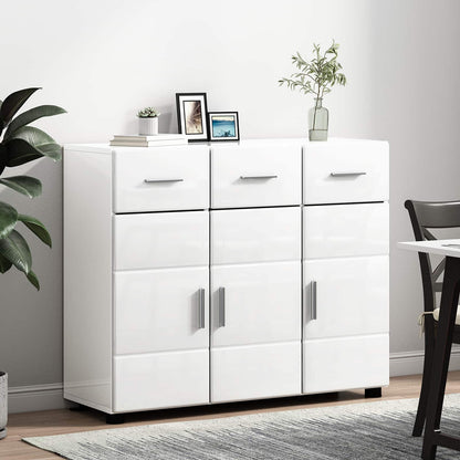 Servírovací Skříň Florin 88,5 X 30,5 X 73 Cm Vysoce Lesklá Bílá