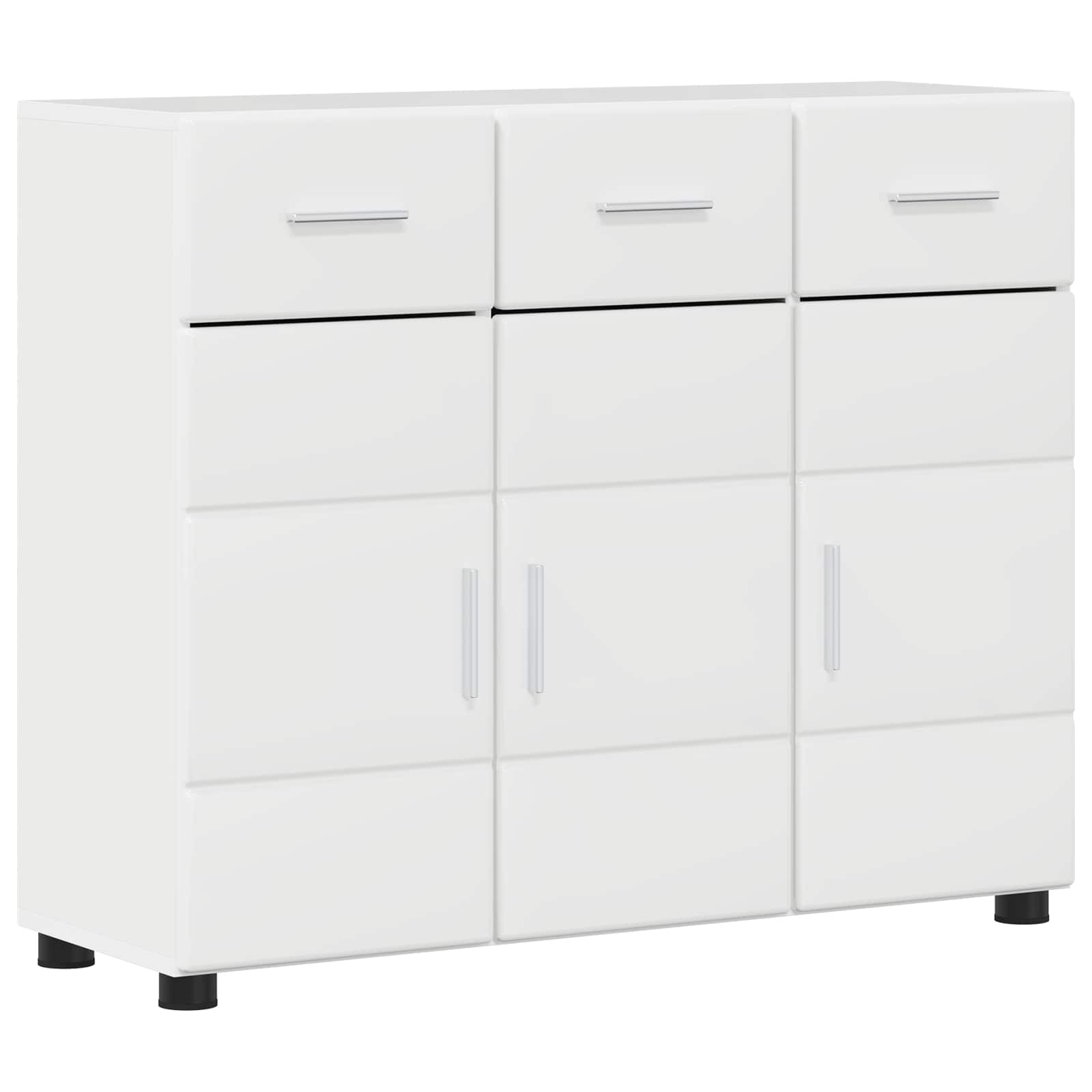 Servírovací Skříň Florin 88,5 X 30,5 X 73 Cm Vysoce Lesklá Bílá