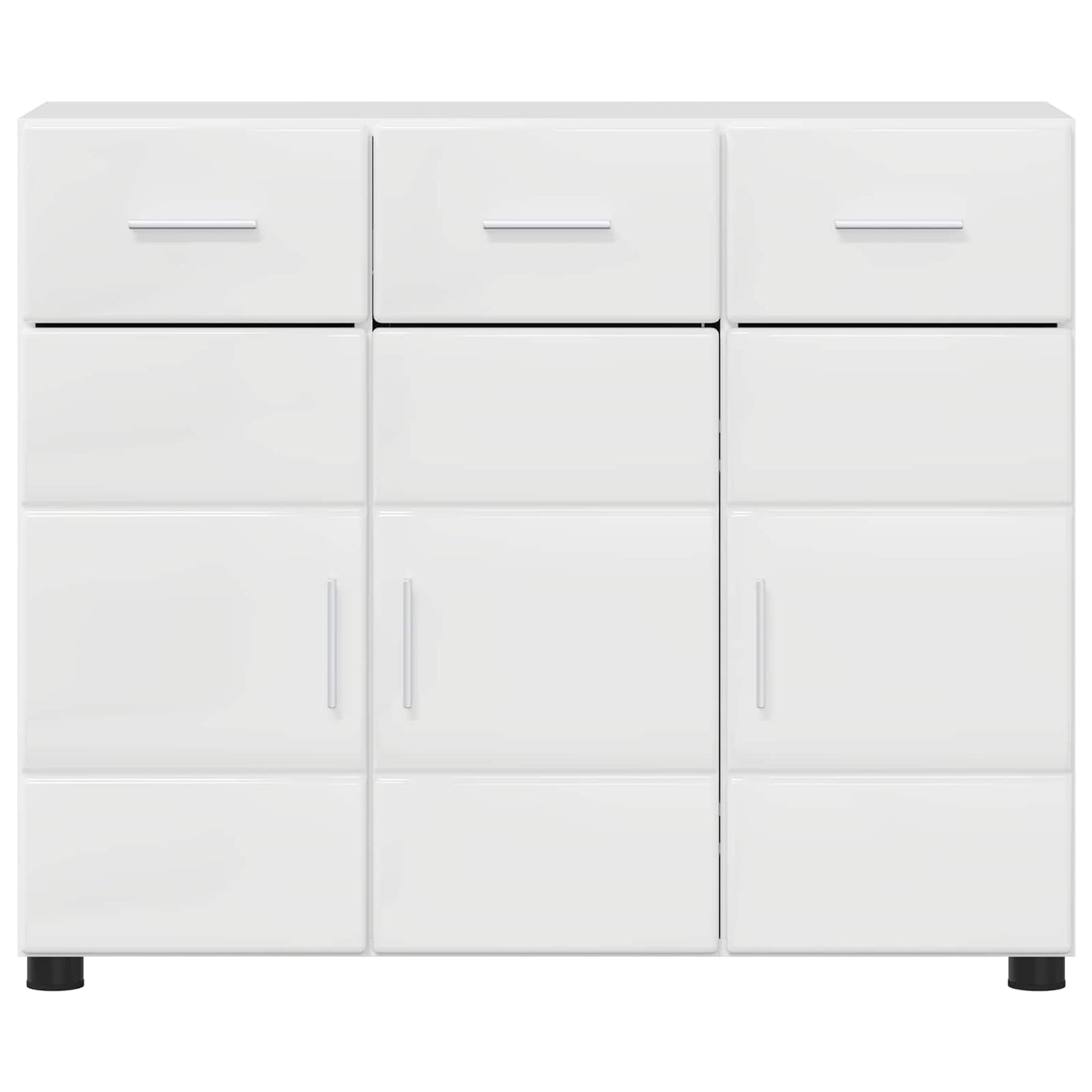 Servírovací Skříň Florin 88,5 X 30,5 X 73 Cm Vysoce Lesklá Bílá