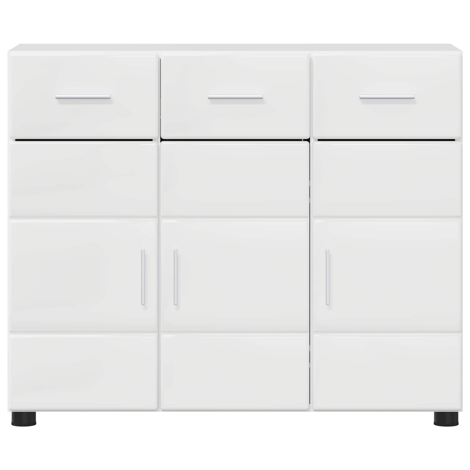 Servírovací Skříň Florin 88,5 X 30,5 X 73 Cm Vysoce Lesklá Bílá