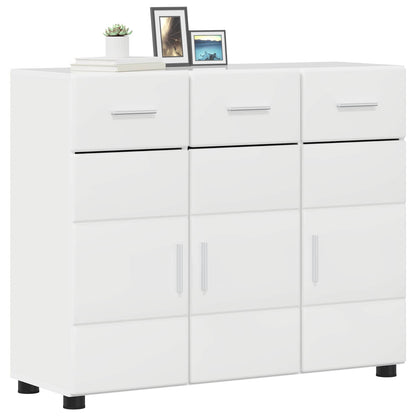 Servírovací Skříň Florin 88,5 X 30,5 X 73 Cm Vysoce Lesklá Bílá
