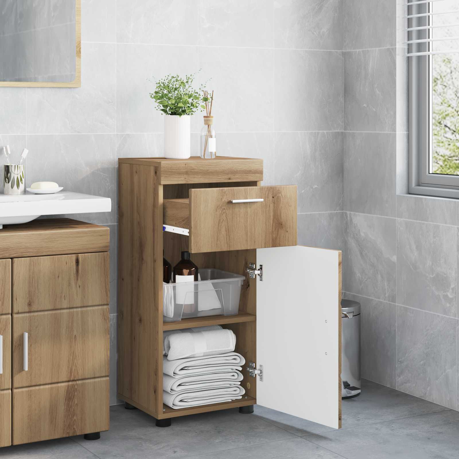 Sada Koupelnových Skříněk Tulum Artisanový Dub