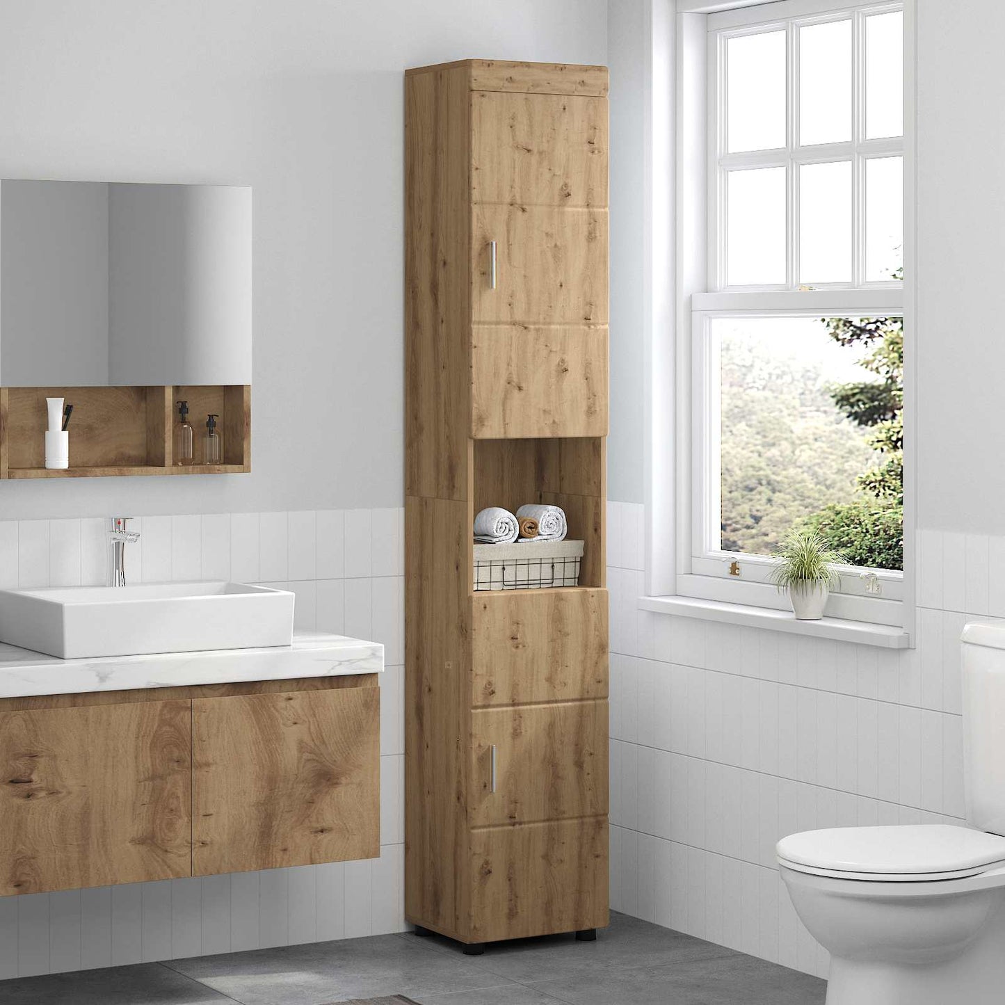 Sada Koupelnových Skříněk Tulum Artisanový Dub