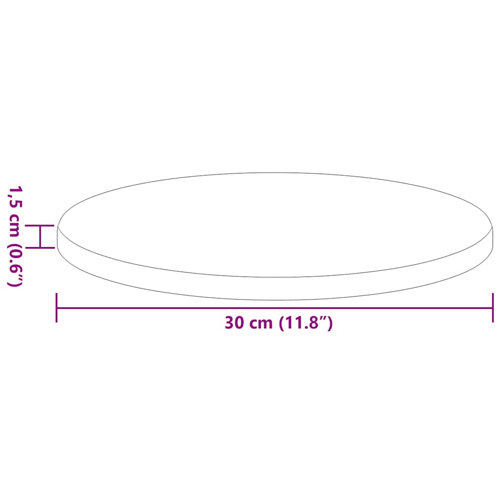 Deska Stolu Ø 30 X 1,5 Cm Kulatý Kompozitní Dřevo Dub Sonoma