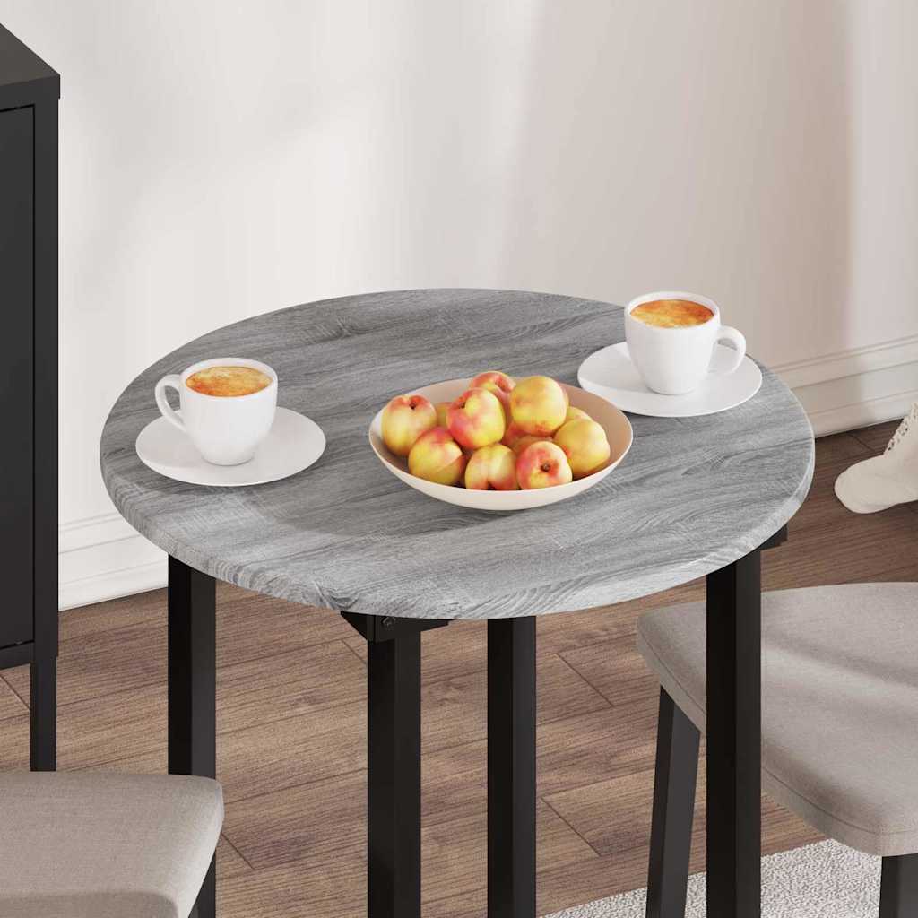 Deska Stolu Ø 60 X 1,5 Cm Kulatý Kompozitní Dřevo Šedý Sonoma