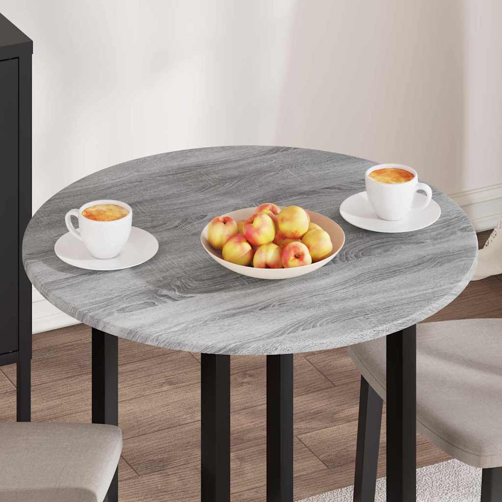 Deska Stolu Ø 70 X 1,5 Cm Kulatý Kompozitní Dřevo Šedý Sonoma
