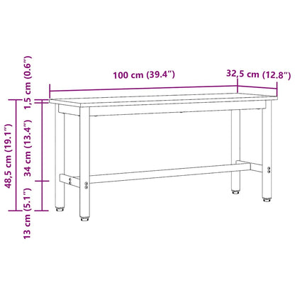 Jídelní Lavička Sonoma Dub 100 X 32,5 X 48,5 Cm