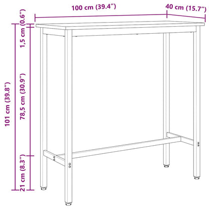 Stůl Bílá 100 X 40 X 101 Cm Inženýrské Dřevo A Ocel