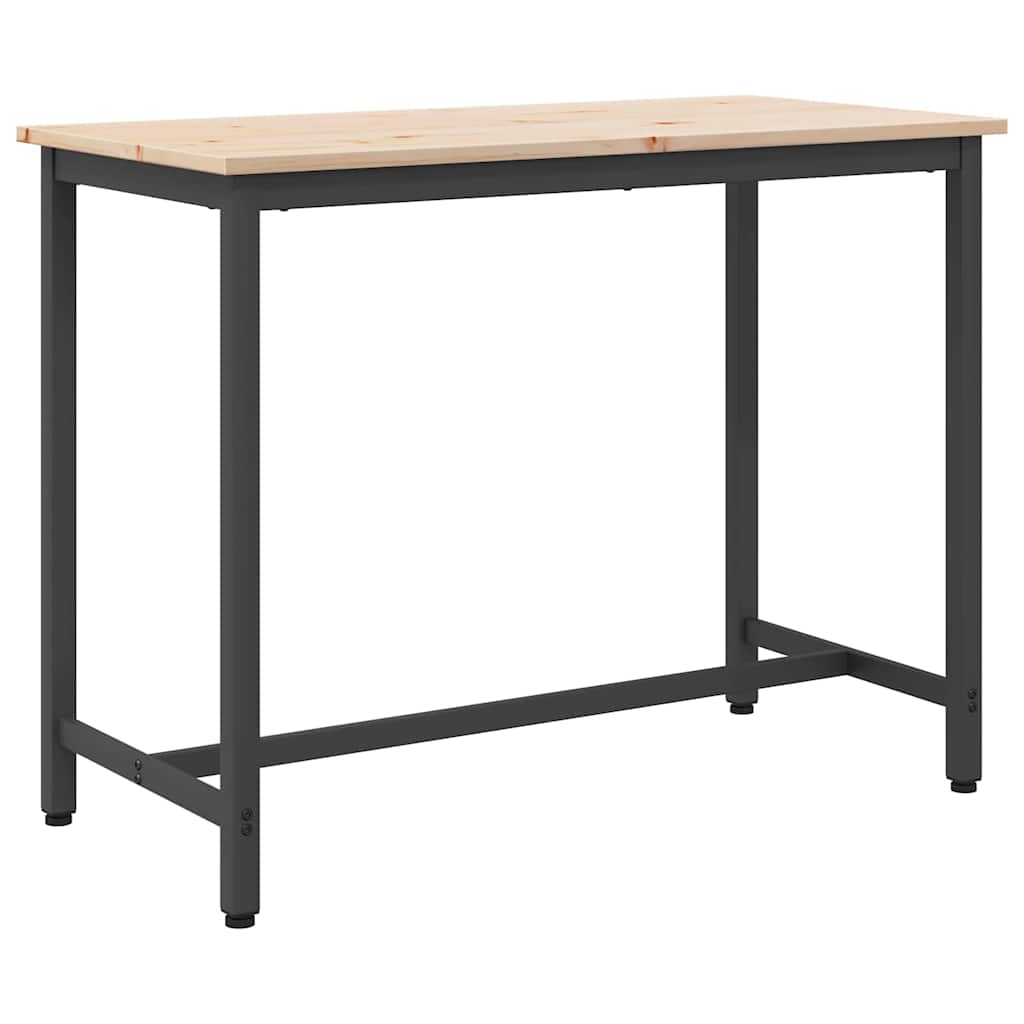 Stůl Přírodní 100 X 50 X 77 Cm Inženýrské Dřevo A Ocel
